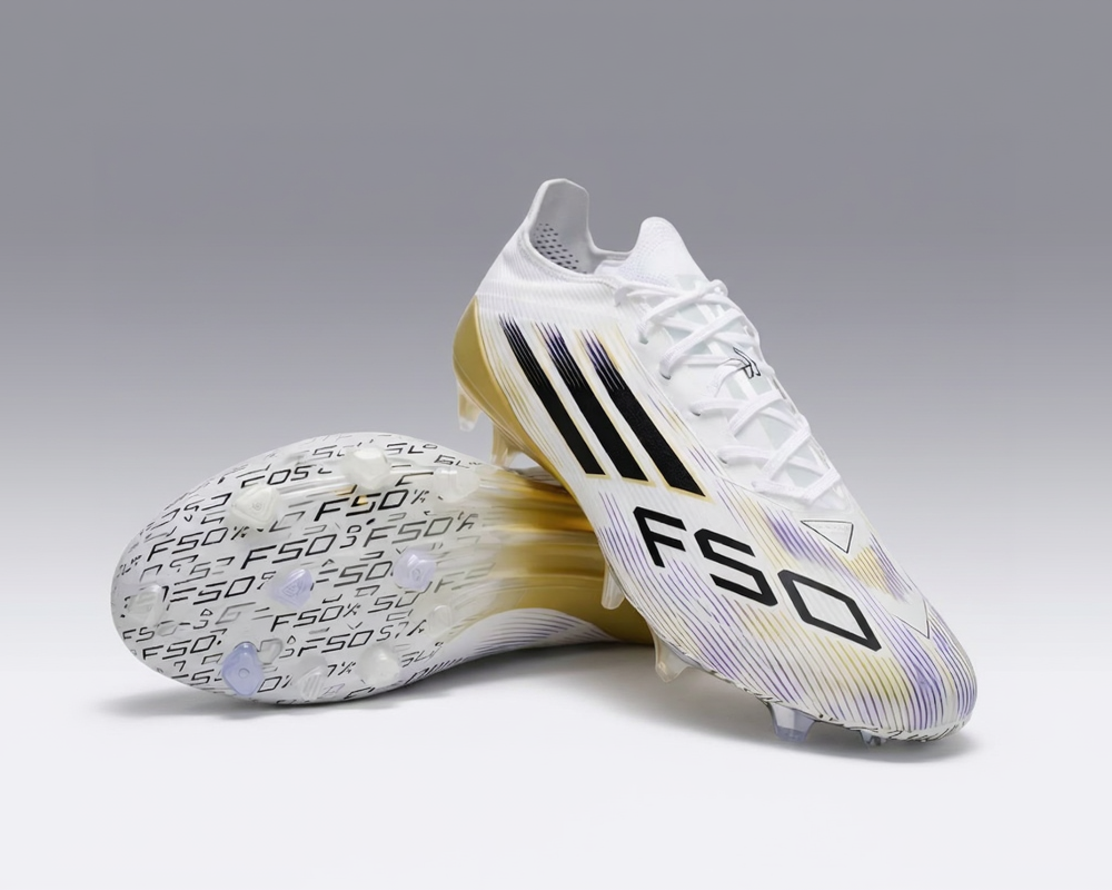 Adidas F50 avec lacets Elite – Blanc / Or