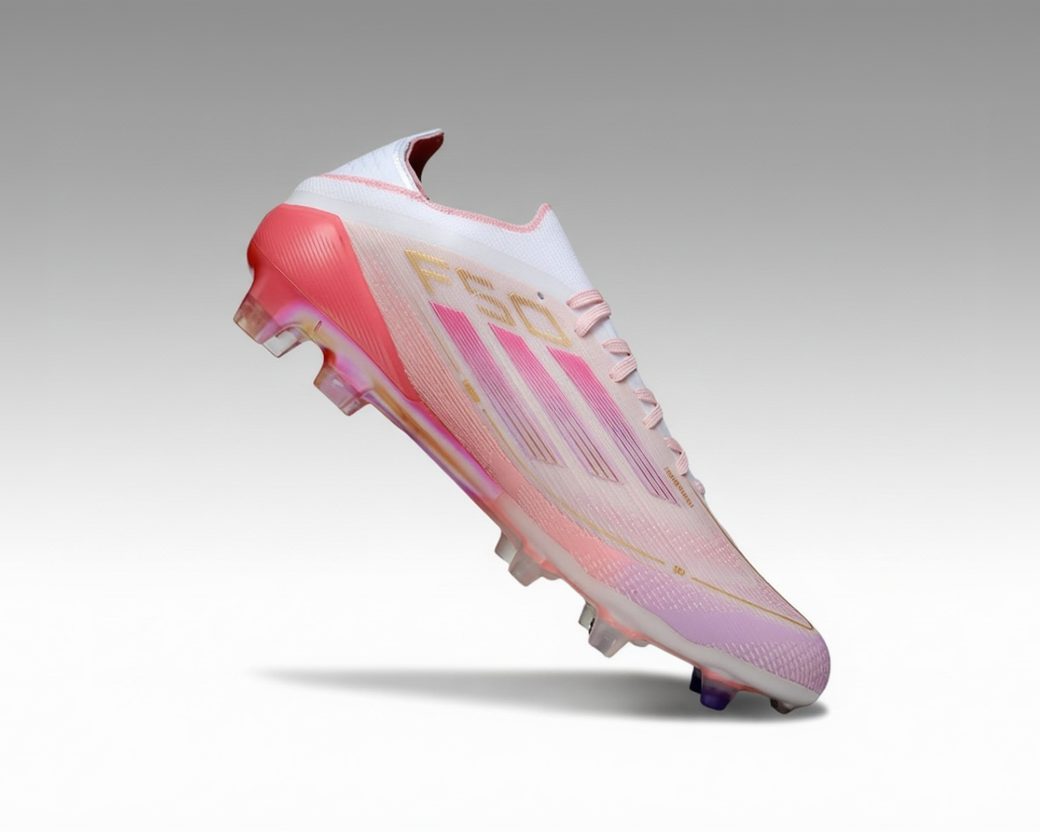 Adidas F50 avec lacets Elite – Rose / Blanc / Or