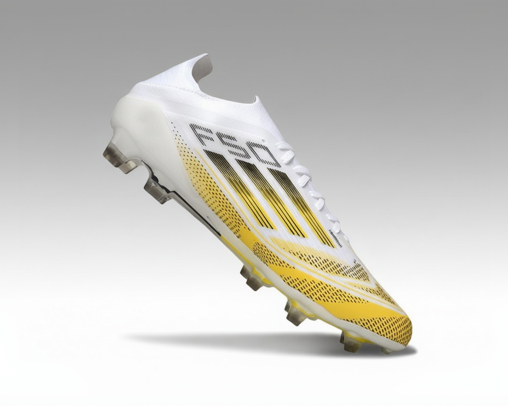 Adidas F50 avec lacets Elite – Blanc / Jaune / Noir