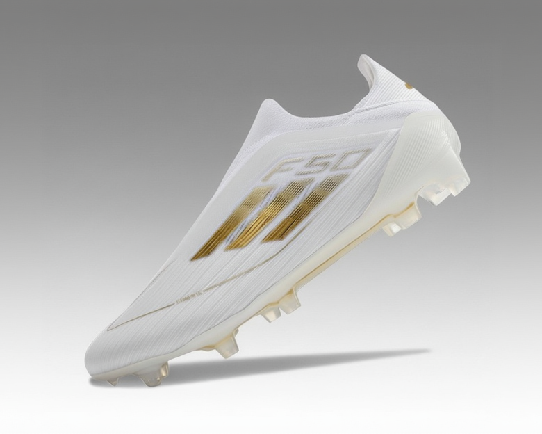 Adidas F50 sans lacets Elite – Blanc / Or intégral