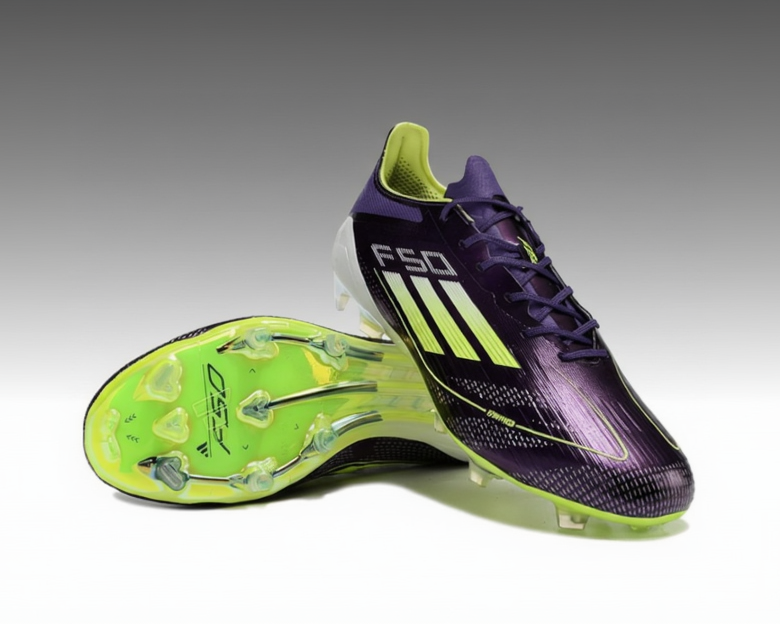 Adidas F50 avec lacets Elite – Violet / Vert fluo