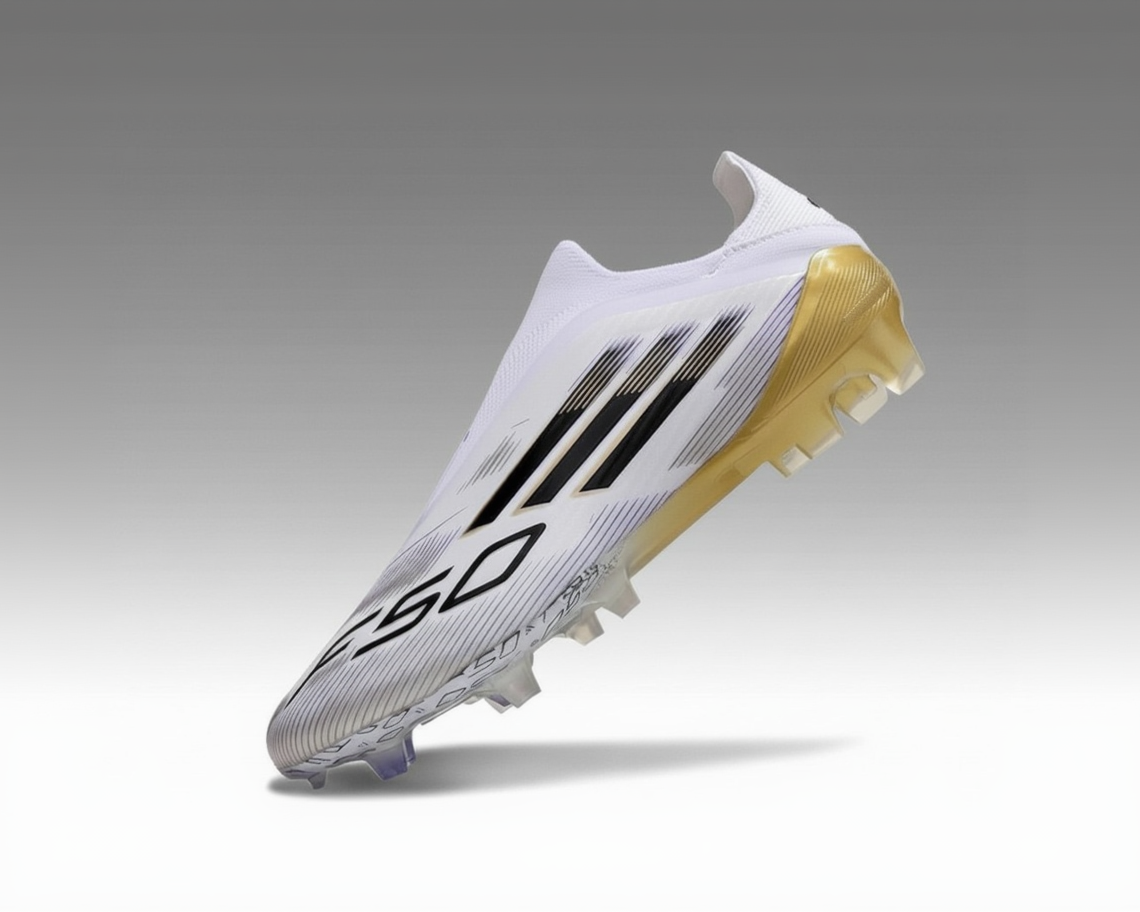 Adidas F50 sans lacets Elite – Blanc / Or