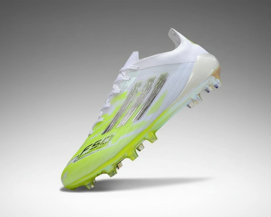 Adidas F50 avec lacets Elite – Blanc / Jaune fluo