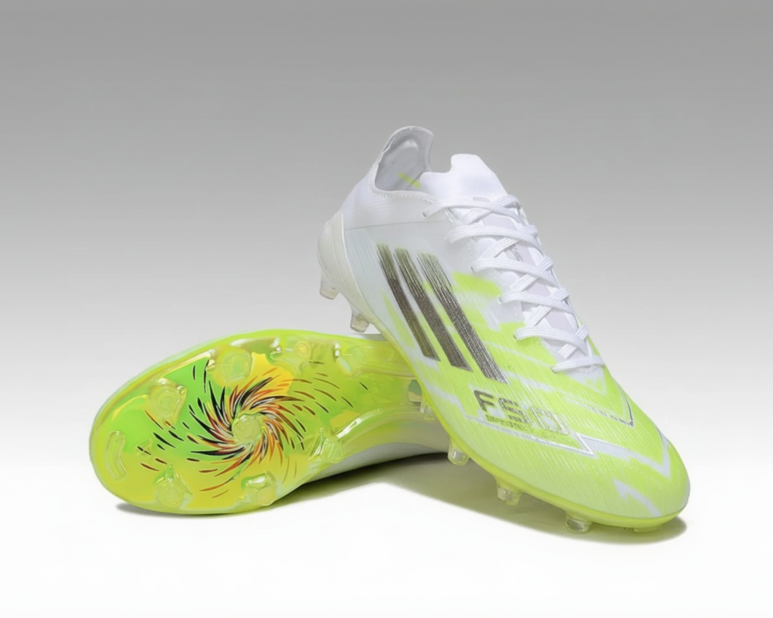 Adidas F50 avec lacets Elite – Blanc / Jaune fluo