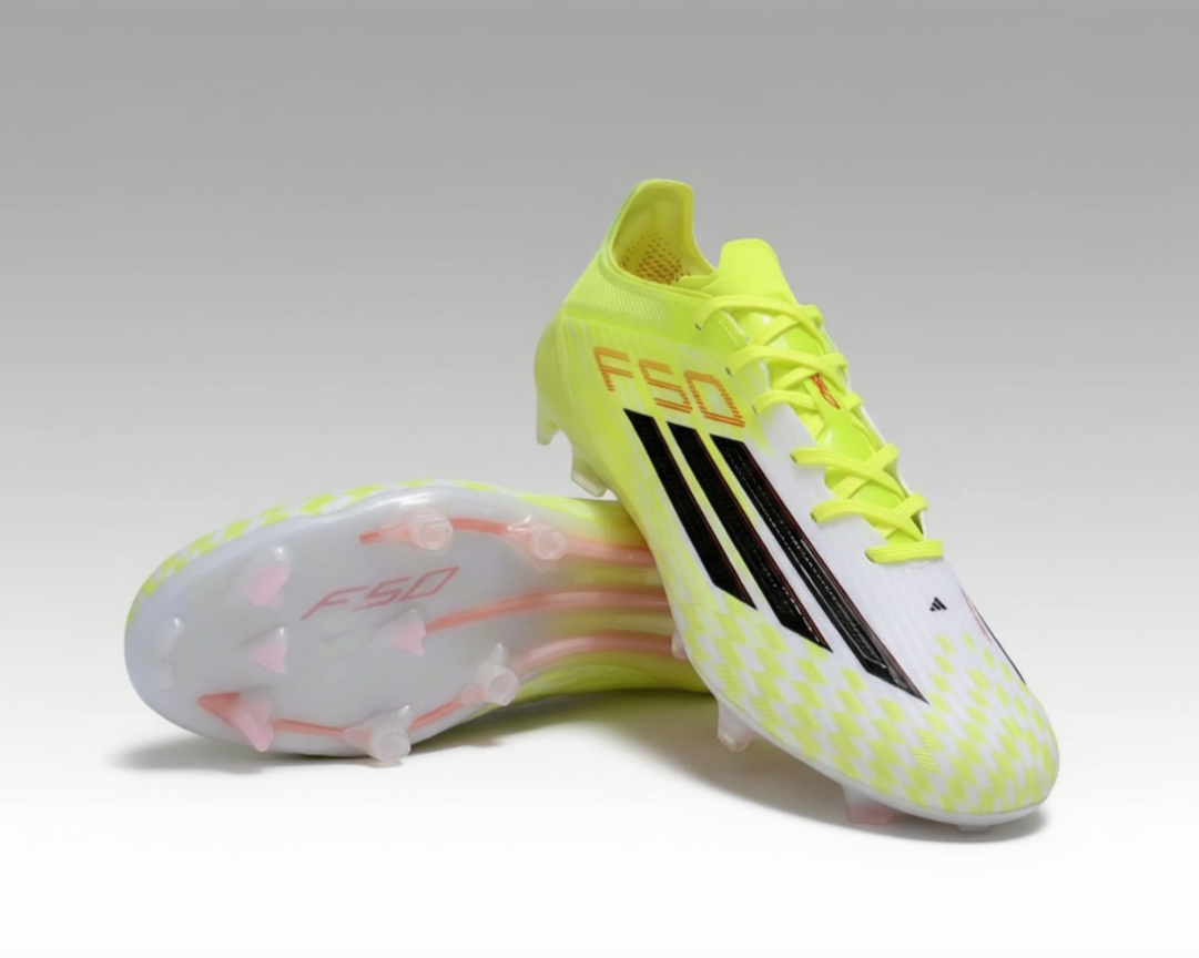 Adidas F50 avec lacets Elite – Jaune fluo / Blanc