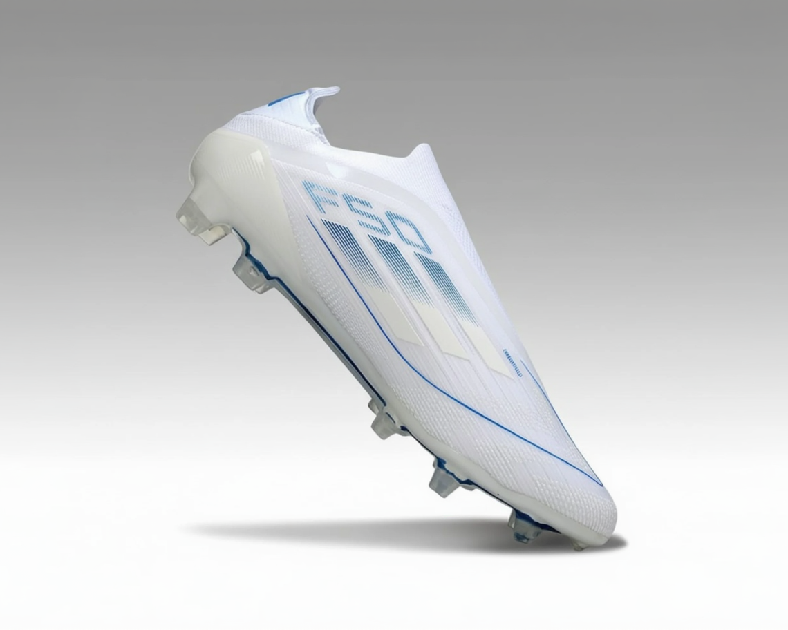 Adidas F50 sans lacets Elite – Blanc / Bleu