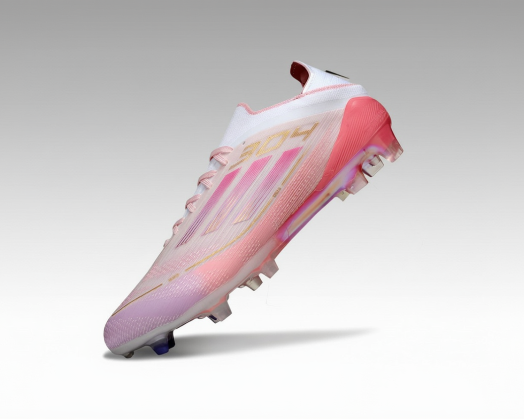 Adidas F50 avec lacets Elite – Rose / Blanc / Or