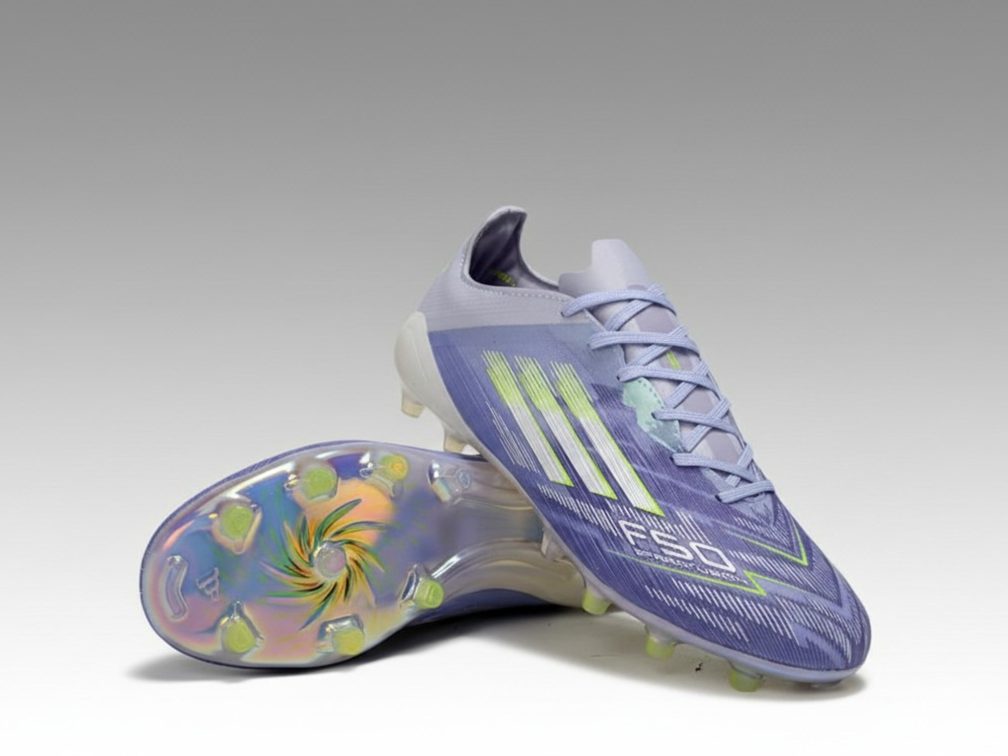 Adidas F50 avec lacets Elite – Violet / Vert Irisé